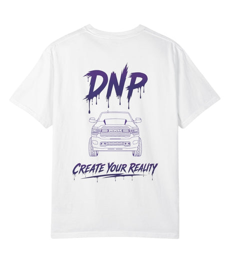 White T-shirt Purple logo